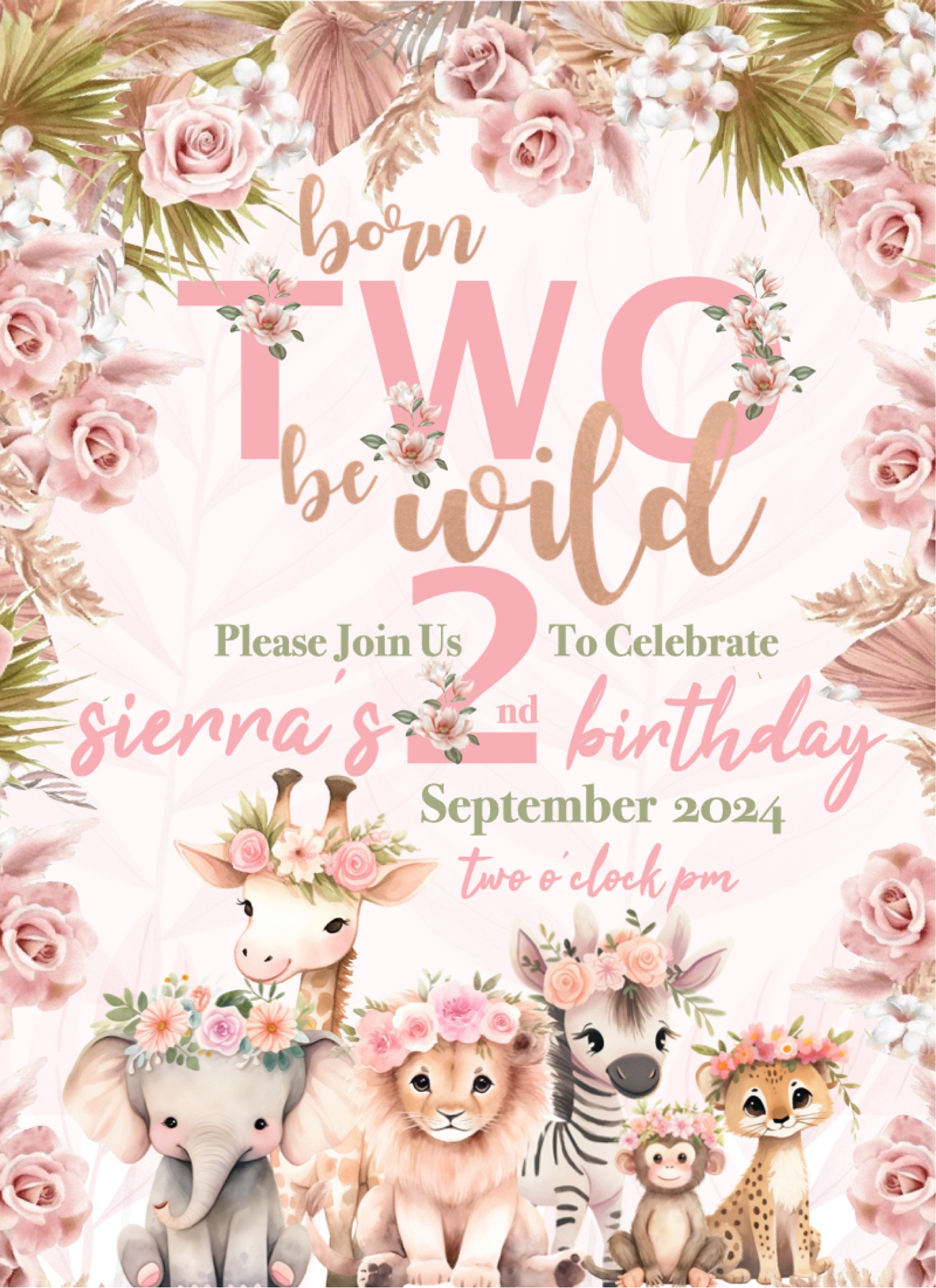 Born TWO be WILD party theme … created this invite with clipart from Etsy and can’t wait to pull this party together for my daughter with pink Safari animals and so much fun! 

#LTKBaby #LTKKids #LTKParties