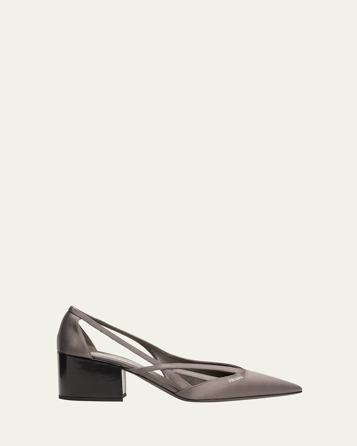 Satin Cutout Block-Heel Pumps | Bergdorf Goodman