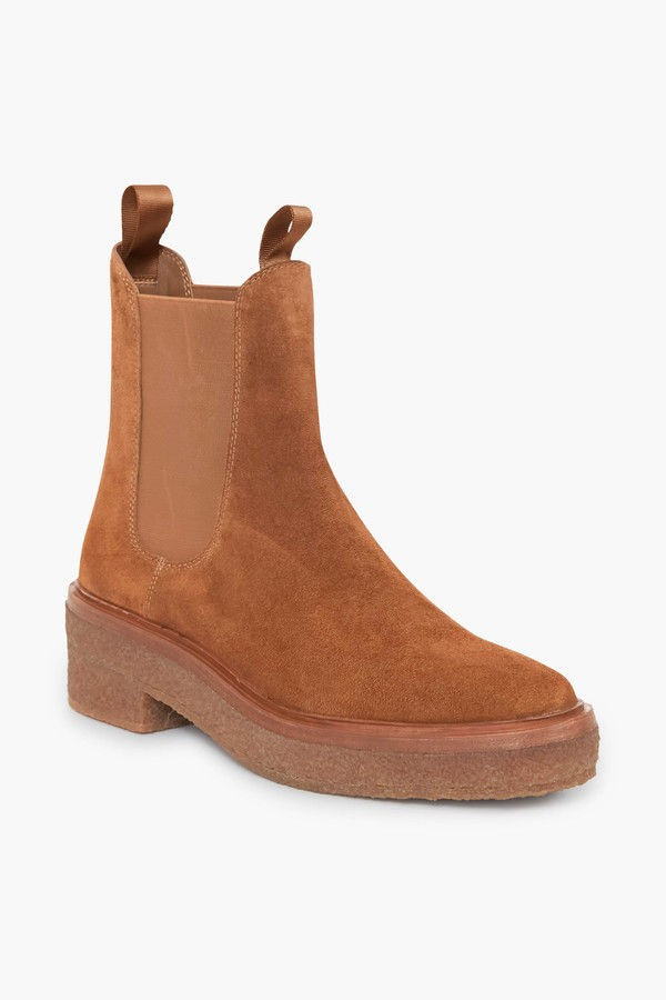 Cacao Suede Raquel Booties | Tuckernuck (US)
