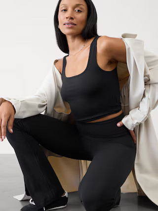 Signature Rib Square Neck Crop Tank | Athleta