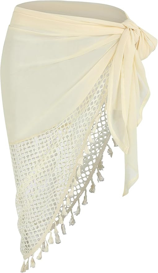 ZAFUL Boho Beach Cover Ups for Women Sarong Coverups Sheer Bikini Chiffon Wraps Skirts for Swimwe... | Amazon (US)
