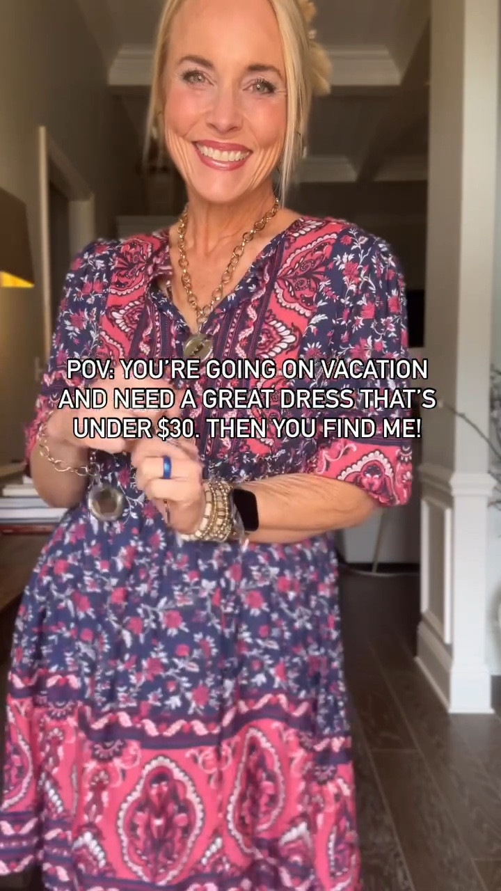 Easy, breezy vacation dress. I’m in a medium. 

Stats:  53, 5’8, 140ish lbs

#LTKstyletip #LTKsalealert #LTKover40