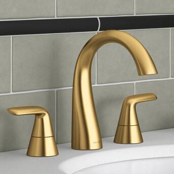 KOHLER Avail Vibrant Brushed Moderne Brass Widespread 2-Handle WaterSense Bathroom Sink Faucet wi... | Lowe's