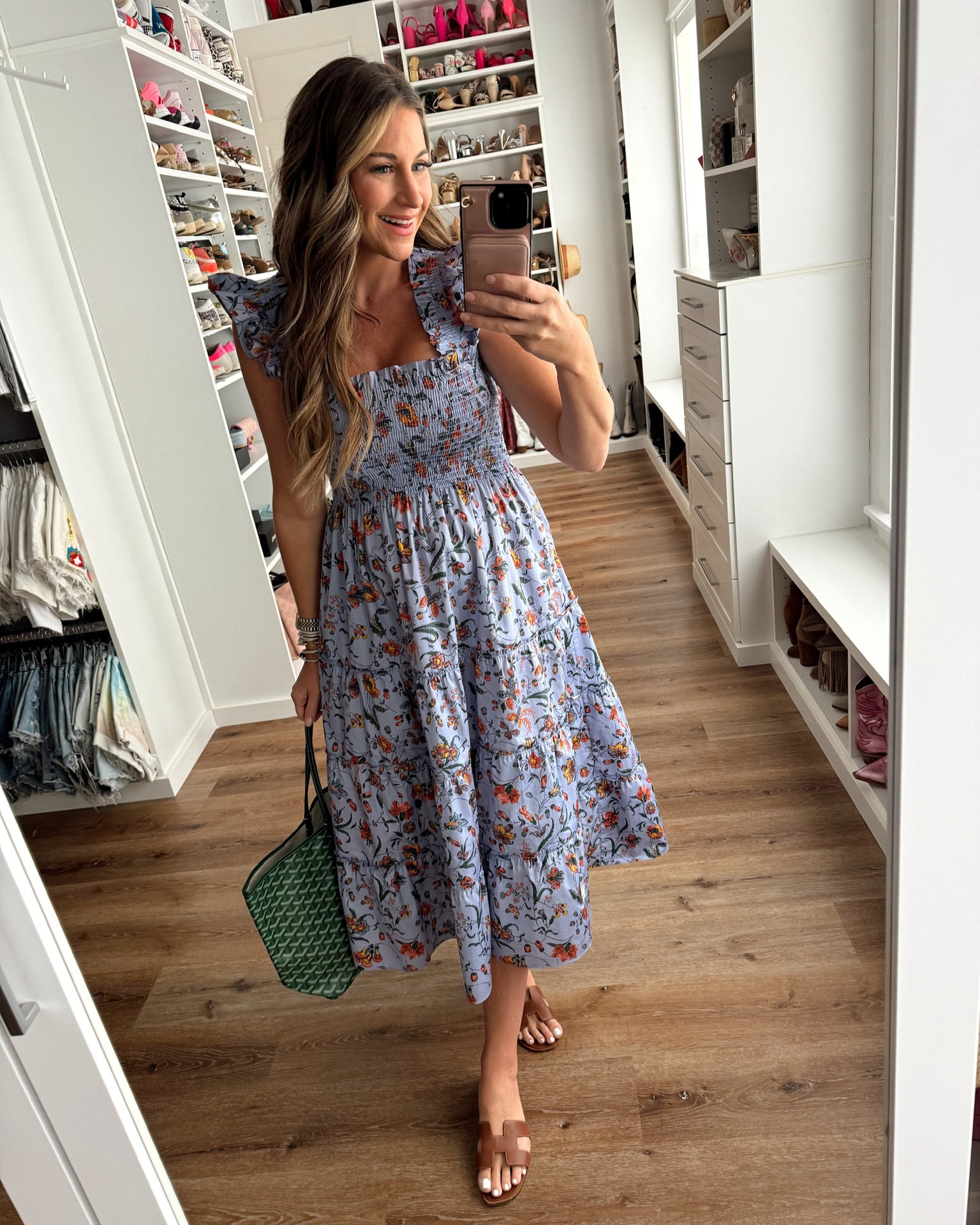 In a small Hill House Ellie nap dress, slides, tote and accessories- all fits TTS.

#LTKSeasonal #LTKStyleTip #LTKBump