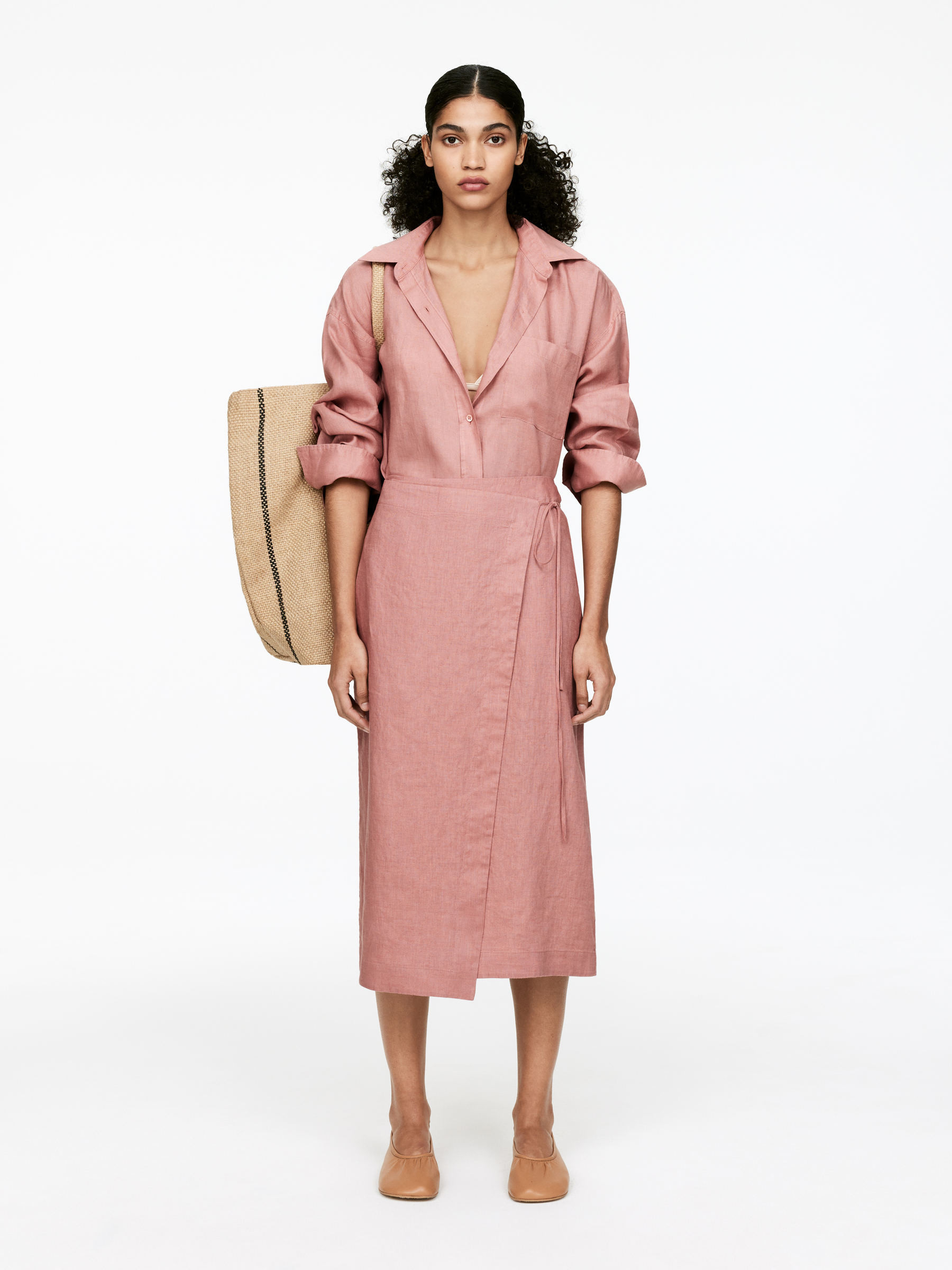 Linen Wrap Skirt – Dusty Pink – Women – ARKET GB | Arket UK