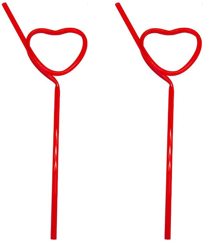Heart-Shaped Party Straws Drinking Sipping Straws, Novelty Props for Wedding Birthday Party (20 p... | Amazon (US)