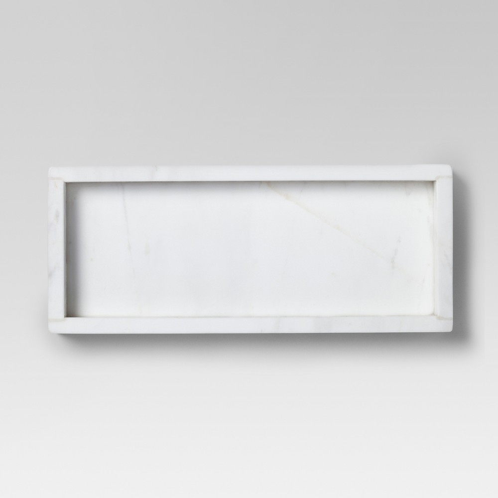 Small Rectangle Serving Tray Marble White - Threshold | Target