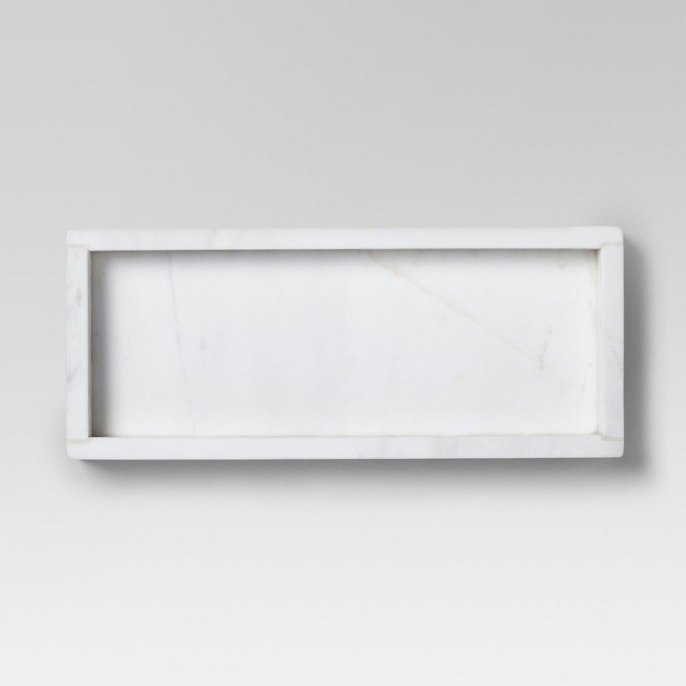 12"" x 5"" Marble Rectangle Serving Tray White - Threshold | Target