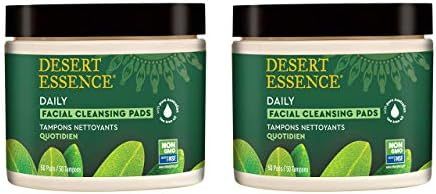 Desert Essence Natural Tea Tree Oil Facial Cleansing Pads - 50 Count - Pack of 2 - Face Cleanser ... | Amazon (US)