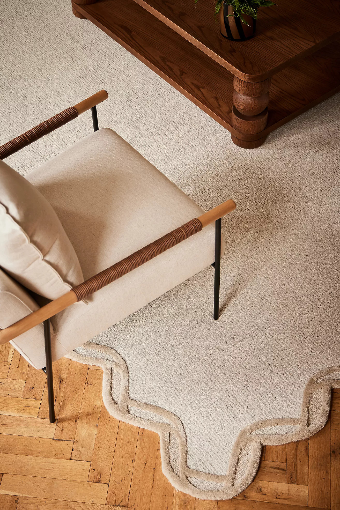 Hand Tufted 100% Wool Scalloped Border Rug | Anthropologie (US)