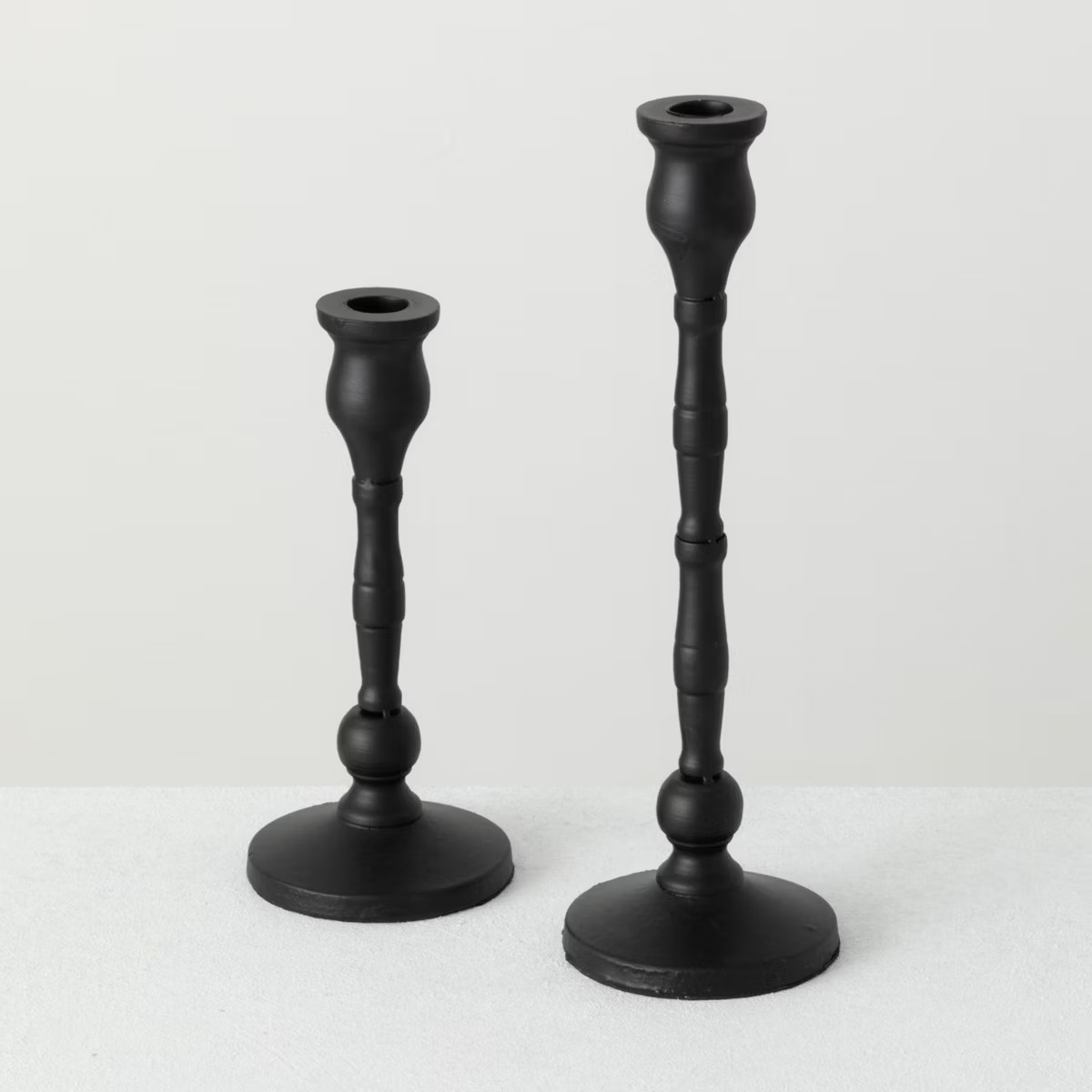 Sullivans Set Of 2 Iron Taper Candle Holders 12.5"H & 15.25"H Black | Target