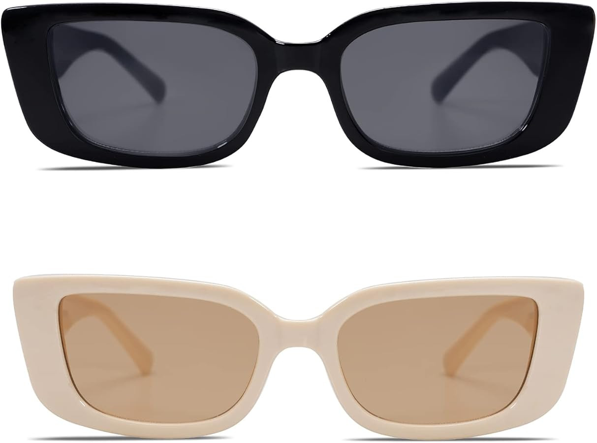 Allarallvr Rectangle Sunglasses for Women 90s Retro Trendy Y2K Classical Vintage Square Shades AR... | Amazon (US)