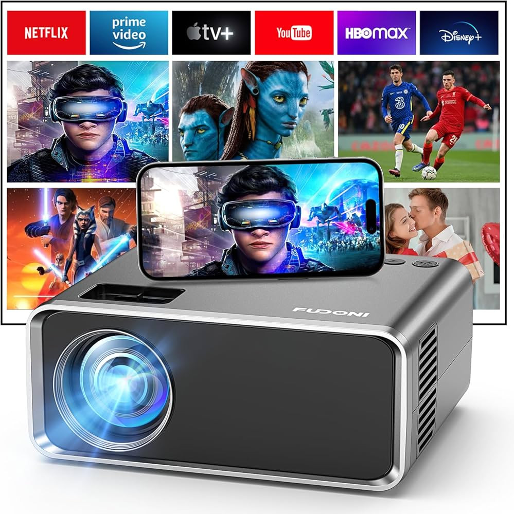 FUDONI Projector with WiFi and Bluetooth, Upgraded 5G Portable Projectors 4K Supported Native 108... | Amazon (US)