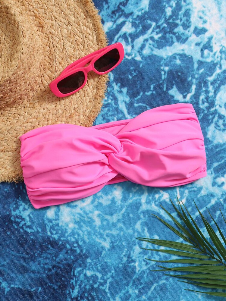 Solid Twist Bikini Top | SHEIN