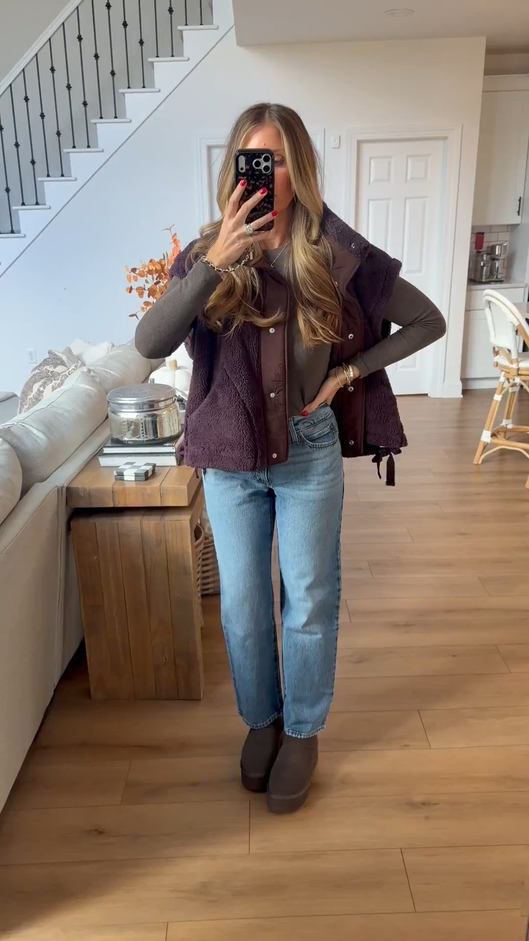 Casual and cozy outfit 
Sz 29 jeans 
Size medium tops 

#LTKmomlife #LTKKids #LTKootd