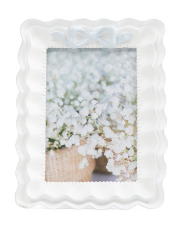 4x6 Double Ruffle Bow Tabletop Picture Frame | TJ Maxx