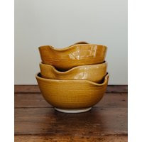 Ceramic Egg Bowls, Small Mixing Bowls With Pour Spout | Etsy (US)