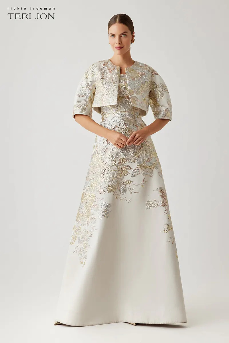 Metallic Jacquard Bolero | TERI JON