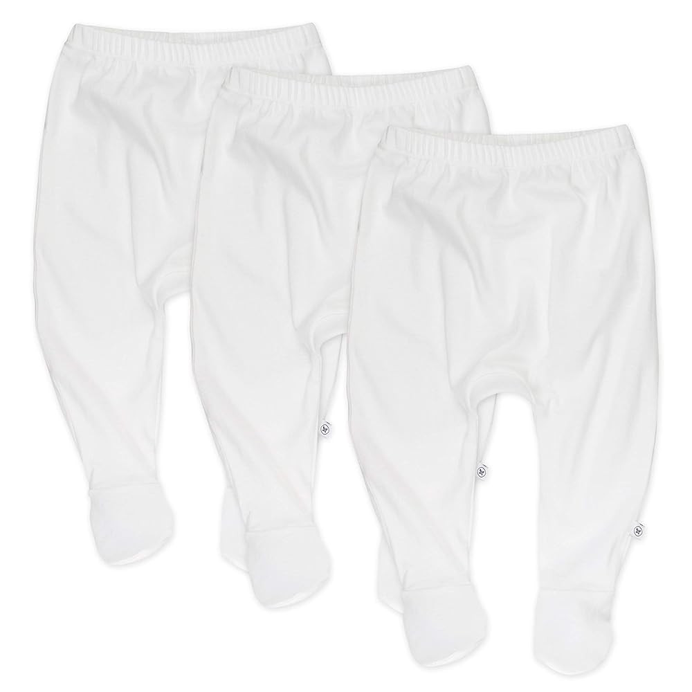 HonestBaby 3-Pack Footed Pants Roomy Fit Pull on Bottoms 100% Organic Cotton for Infant Baby Boys... | Amazon (US)