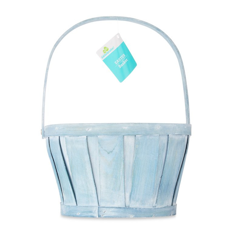 Way To Celebrate Blue Woodchip Easter Basket with Swivel Handle, 11" x 9" | Walmart (US)