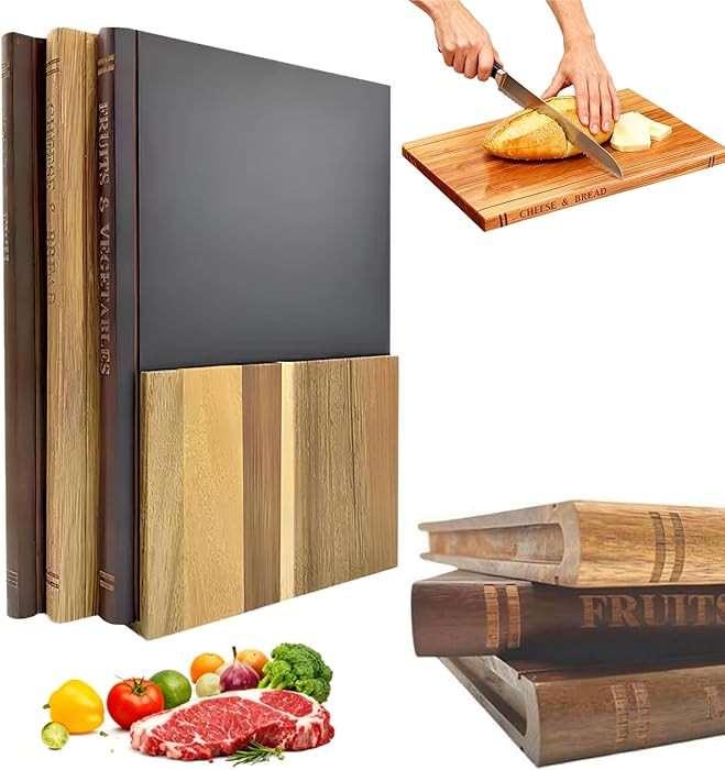 THOUSANDSUNNY Cutting Board Set, Book Cutting Board Set 100% Wood Book Shaped Cutting Board with ... | Amazon (CA)