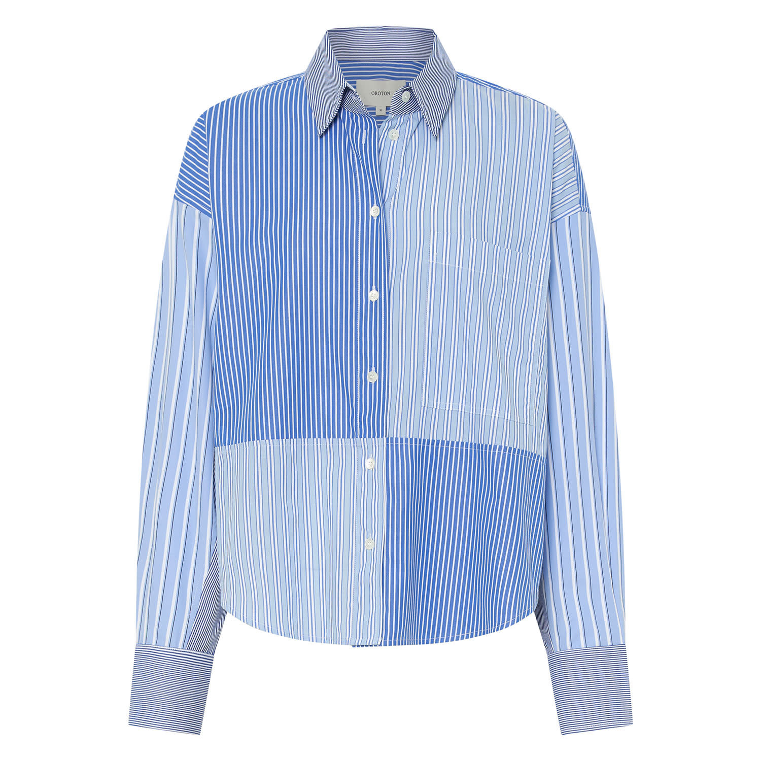 Mixed Stripe Overshirt - Workwear Blue | Oroton | Oroton