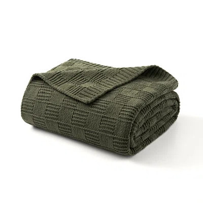 Modern Checkered Chenille Throw Blanket, Soft Cozy Plaid Knitted Blanket For Sofa & Couch, Decorative Knit Throw For Bed And Living Room | Joss & Main
