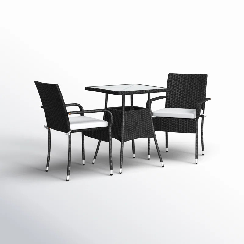 Frazer Square 2 - Person 23.6" Long Bistro Set with Cushions | Wayfair North America