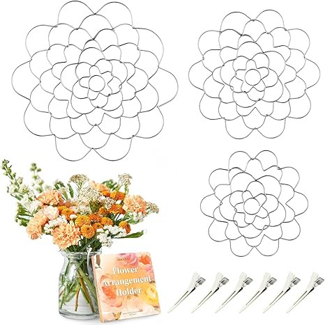 Flower Arrangement Holder, 3Pcs Floral Grid Flower Frog Tool Wire Arranger Twist for Vase Floral ... | Amazon (US)