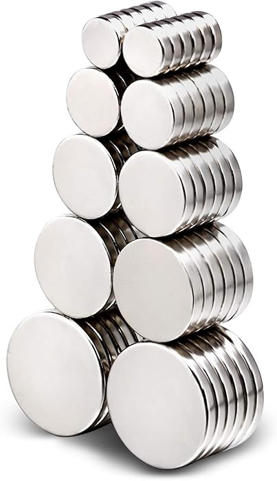 DIYMAG 60Pcs Refrigerator Magnets, 5 Different Sizes Fridge Disc Magnets with Stainless Steel Coa... | Amazon (US)