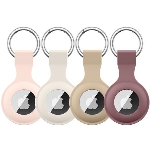 4 Pack Airtag Case Holder for Apple Air Tag, Airtag Case with Anti-Lost Keychain, Silicone Protective Cover for Kids' Backpacks, Dog Collars, Luggage, Multi-Color Protective AirTag Accessories | Amazon (US)