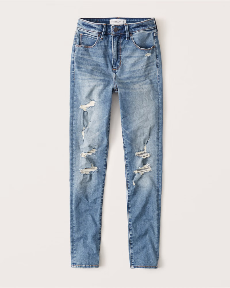 Curve Love High Rise Super Skinny Ankle Jeans | Abercrombie & Fitch (US)