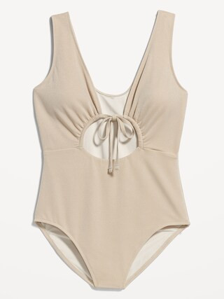 Cutout-Front One-Piece Swimsuit for Women | Old Navy (US)