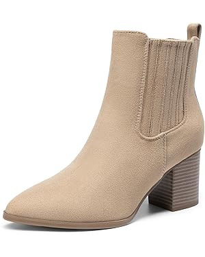 DREAM PAIRS Women's Ankle Boots Pointed Toe Chunky Block Heel Ankle Bootie Fall Short Booties Sho... | Amazon (US)