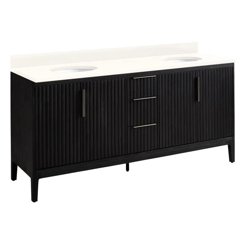 72" Manolin Double Bathroom Vanity Set with Oval Undermount Sinks | Wayfair Professional