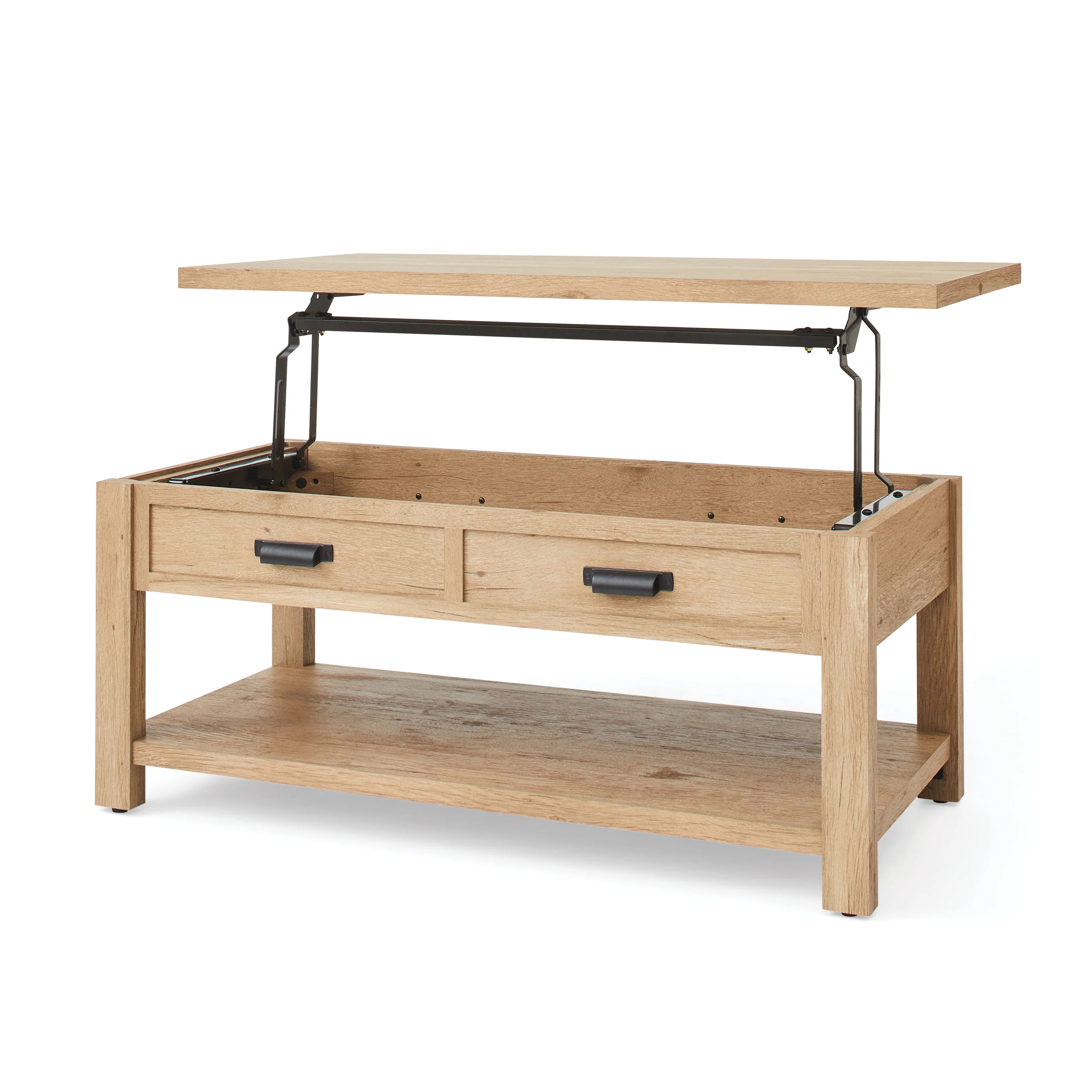 Better Homes & Gardens Wheaton Farmhouse Wood Rectangle Lift-Top Coffee Table, Natural Oak Finish... | Walmart (US)