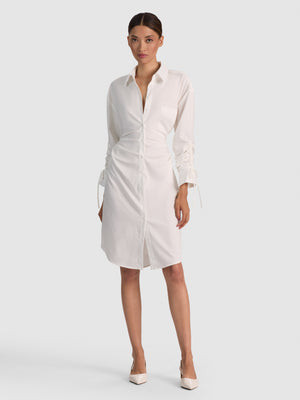DENISE MIDI SHIRT DRESS - OFF WHITE | Alice + Olivia