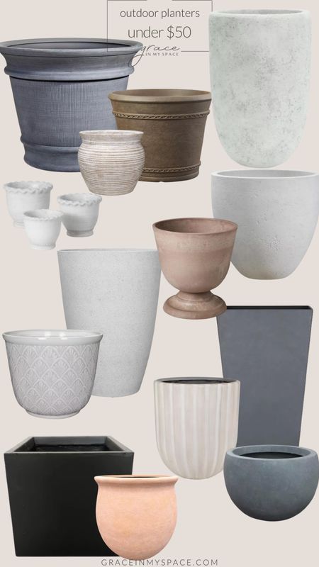 Large outdoor planters under $50!! These are absolutely gorgeous plant pots for a front porch or deck. Get a high end look for less! 

#LTKFindsUnder100 #LTKHome #LTKFindsUnder50