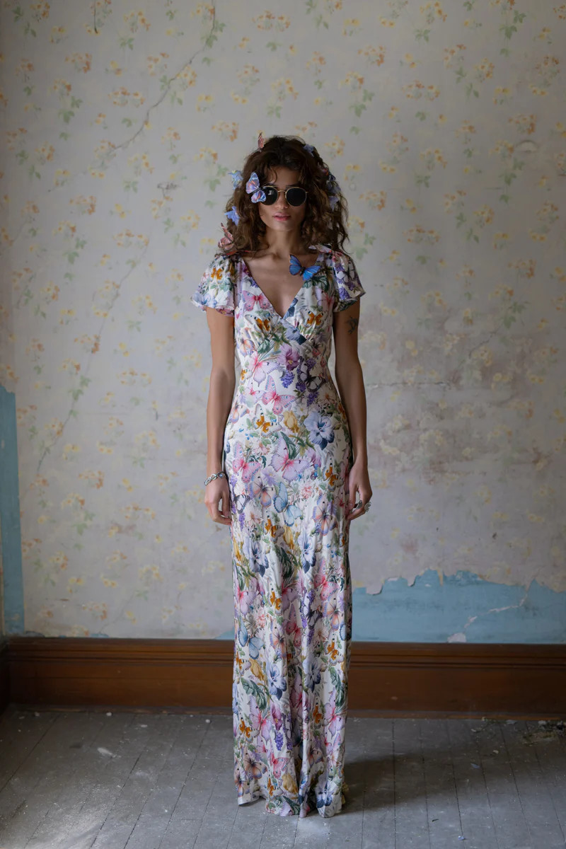 The Butterfly Botanics Flutter Slip Dress | Selkie Collection