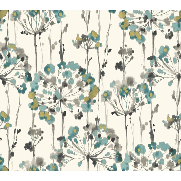 Peel & Stick Floral Peel And Stick Wallpaper | Wayfair North America