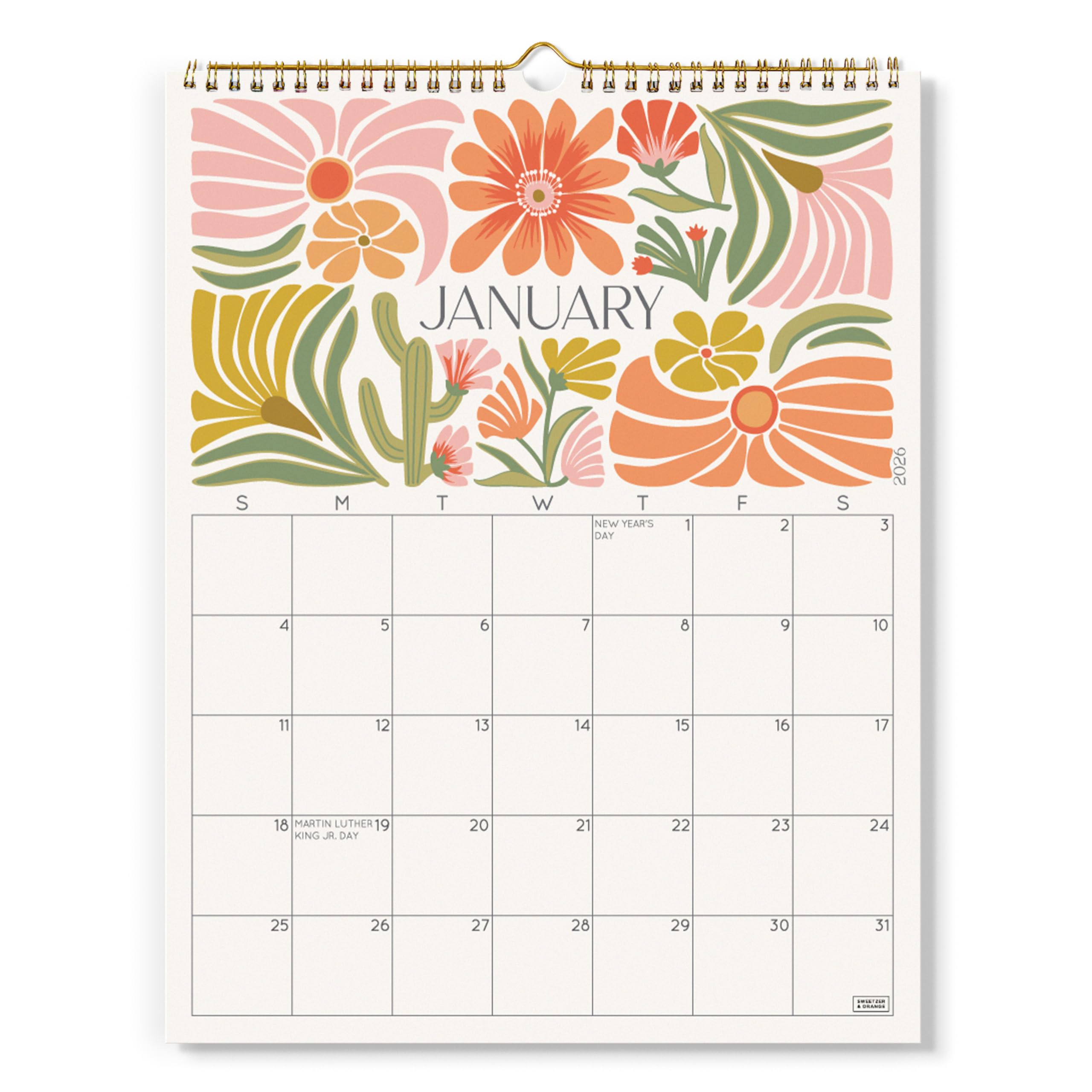 S&O Desert Garden Wall Calendar from January 2026-June 2027 - Tear-Off Monthly Calendar - 18 Mont... | Amazon (US)