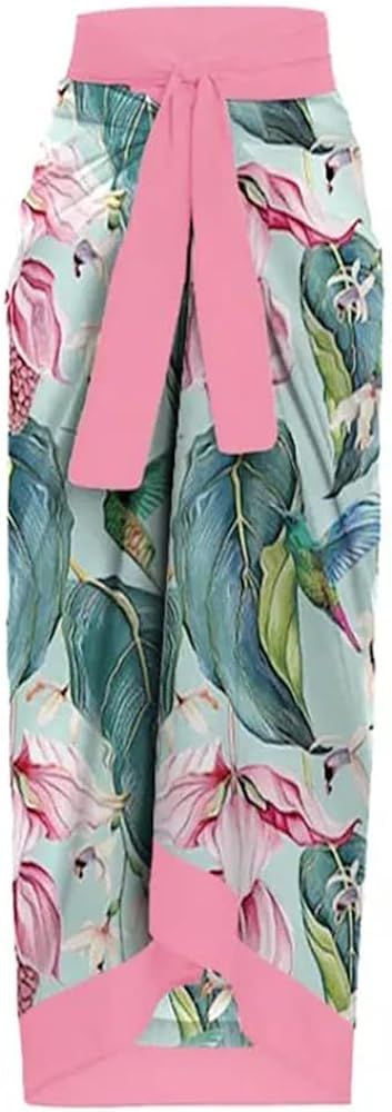 IDOPIP Sarong Coverups for Women Swimsuit Cover up Wrap Beach Skirt Floral Printed Beach Swimwear... | Amazon (US)