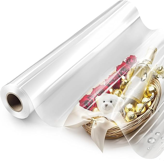 PerkHomy Clear Cellophane Wrap Roll 16" x 100' 3 Mil Thick Cellophane For Gift Basket Treats Good... | Amazon (US)