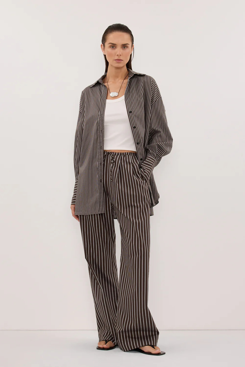 SABLE BITTER CHOC SILK BLEND PANT | DISSH