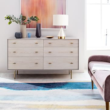 Modernist Wood & Lacquer 6-Drawer Dresser (58") - Winter Wood | West Elm (US)