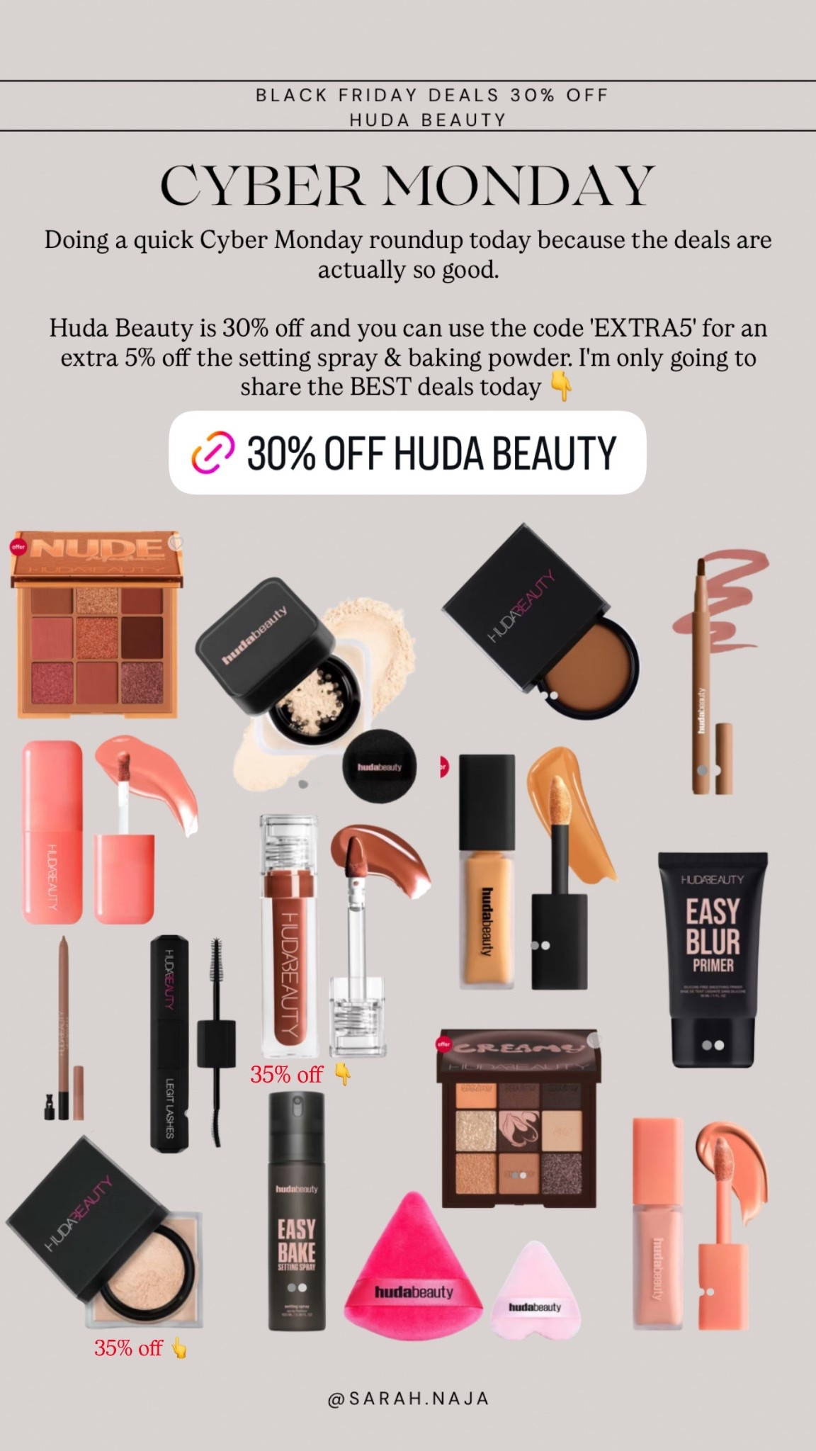 Boots 30% off Huda beauty cyber Monday sale 

#LTKsale #LTKCyberWeek #LTKbeauty