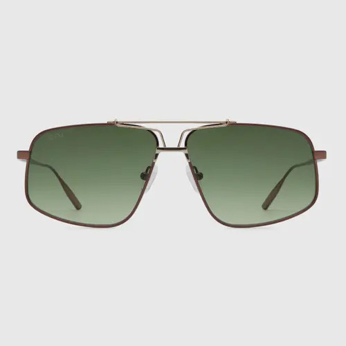 12PM STUDIOS Havana Metal Sunglasses in Gold/green at Nordstrom | Nordstrom