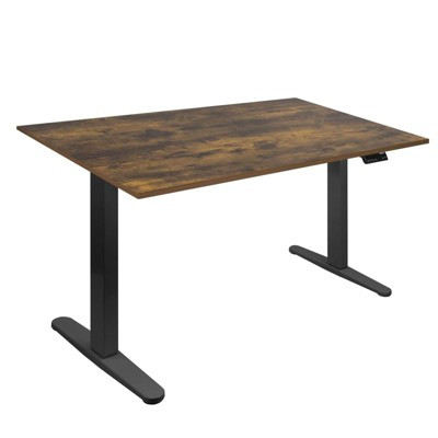 Mount-It! Dual Motor Electric Standing Desk with 55" Tabletop, Oak & Black | Target