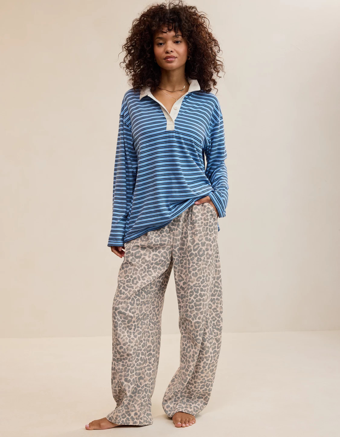 Aerie Cozy Polo Boyfriend T-Shirt | Aerie