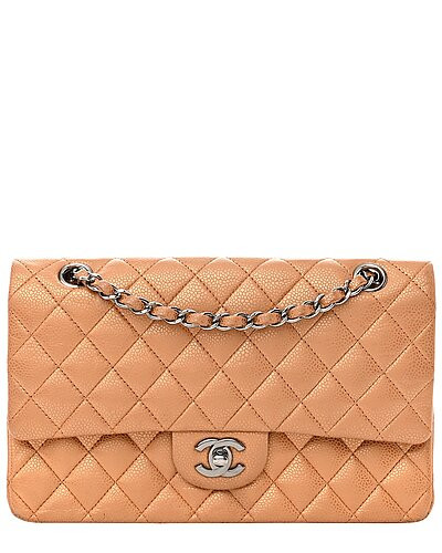 Gold Quilted Caviar Leather Metallic Medium Double Flap Bag (Authentic Pre-Loved) | Gilt & Gilt City